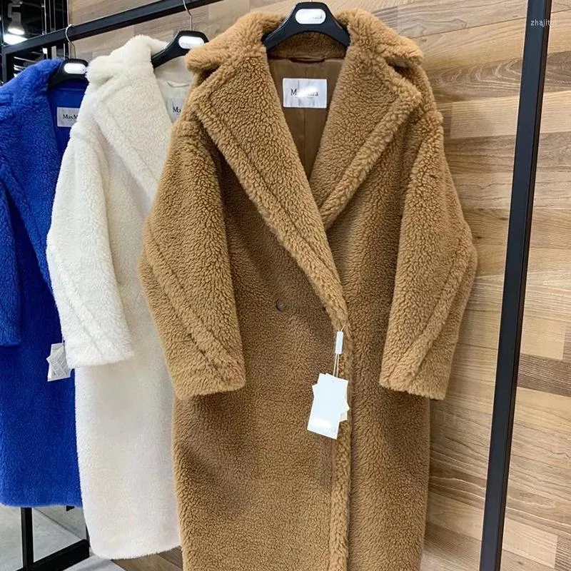 Women's Fur Women's & Faux 2022 Autumn Winter Women Coat Teddy Womens Alpaca Tihck Warm High Quality Wool Jacket Thicken