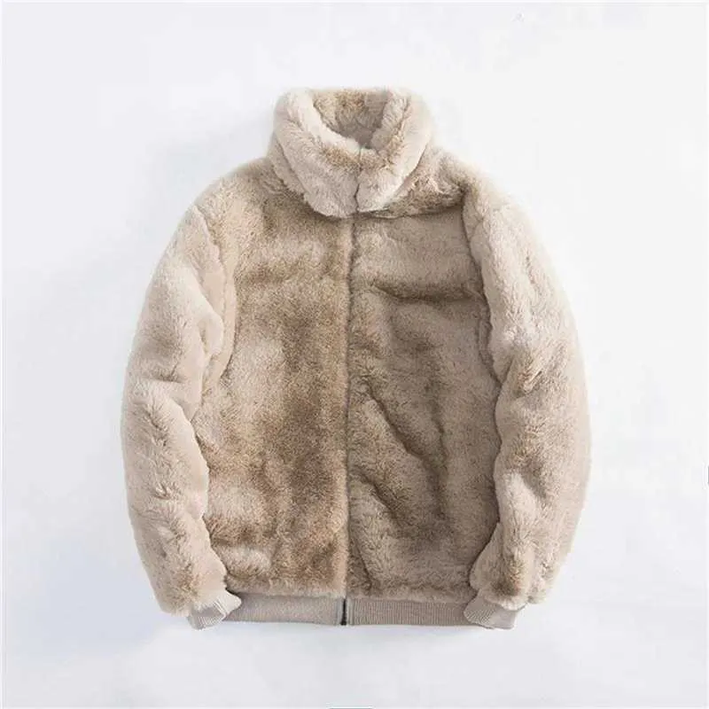 Faux Pelz frauen Mode Mantel Kragen Leder Dicke Warme Plüsch Oberbekleidung Winter Wolle Mäntel Zipper Vielseitig Kurze Y2209