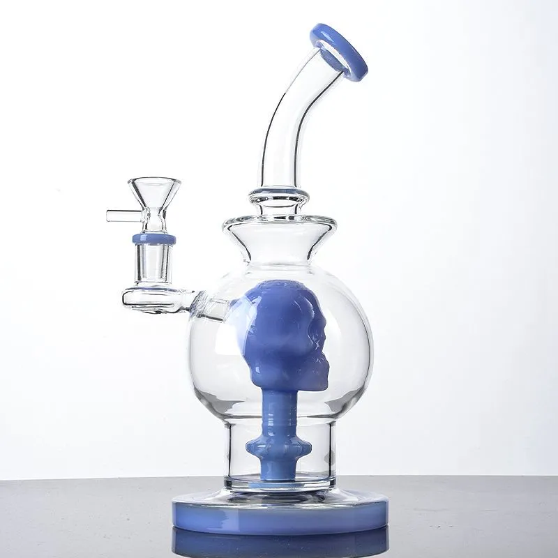 Gros Ball Style Narguilés 9 Pouces Huile Dab Rigs Crâne Pommeau De Douche Perc Fumer Des Conduites D'eau Heady Verre Bongs