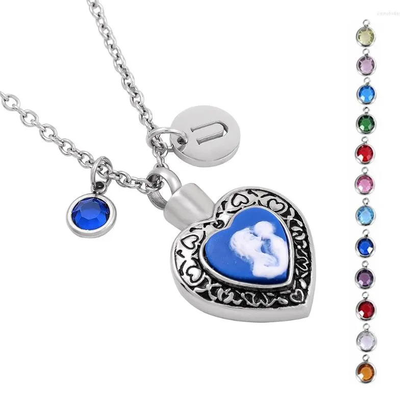 Pendentif Colliers Mère Câlins Enfant En Coeur Mémorial Urne Collier En Acier Inoxydable Souvenir Bijoux Cendres De Crémation Pour Un Être Cher