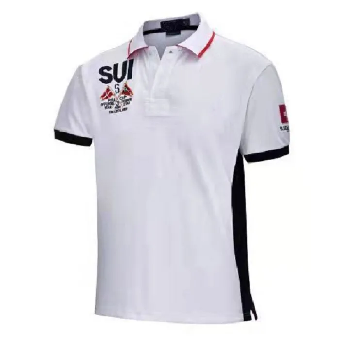 New Sailing Polos Shirt Uomo 100% ricamato manica corta Polo in cotone per commercio estero Felpa T-shirt da uomo s-5XL