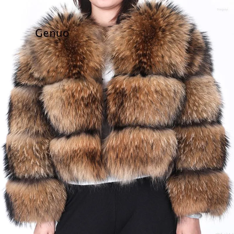 Women's Fur Winter Women Jacket Fake Coat Men Made Raccoon Coats Leather Jackets Product