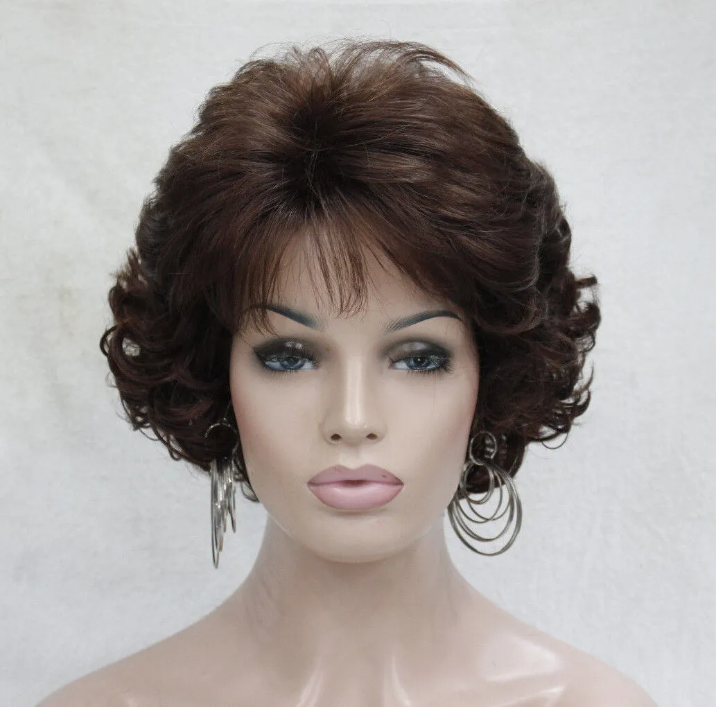 New Wavy Curly Auburn 31# Short Synthetic Hair Full Women's Wigs For Everyday