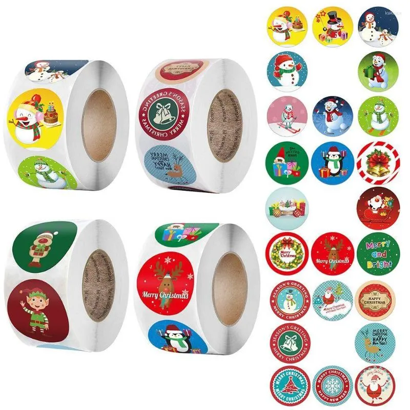 Gift Wrap 500pcs Christmas Vintage Stickers Round Cute Stationery For Packaging Decor Envelope Sealing Labels