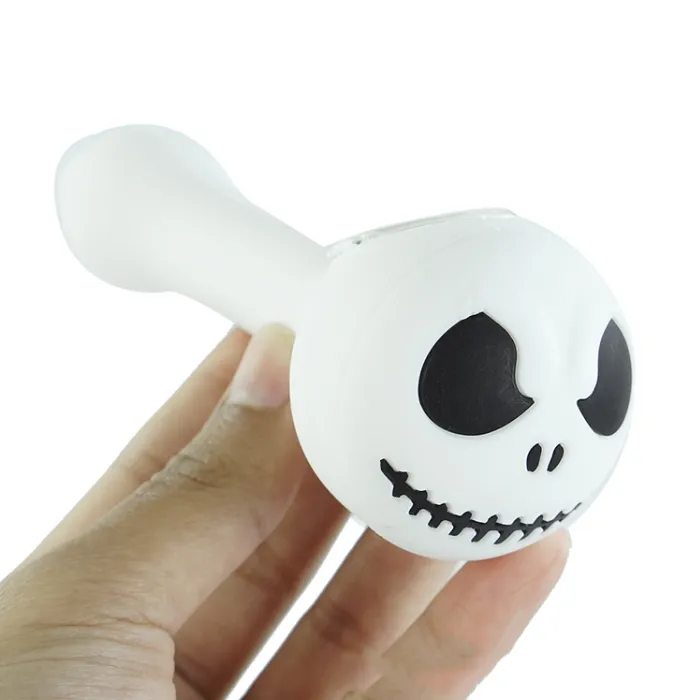 Nieuwste Halloween Silicone Skull Jack Smoking Handpijp 9 -stijl Cartoonvorm met glazen kom voor tabak Droog kruidenolie pijpen Water pijpwas dab rigs