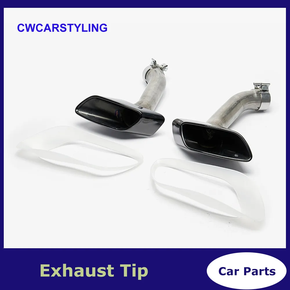 Top Quality 1 Set Exhaust Muffler Tip For BMW X6 E71 2008-2013 304 Stainless Steel Car Muffler Tip Square Tailpipe