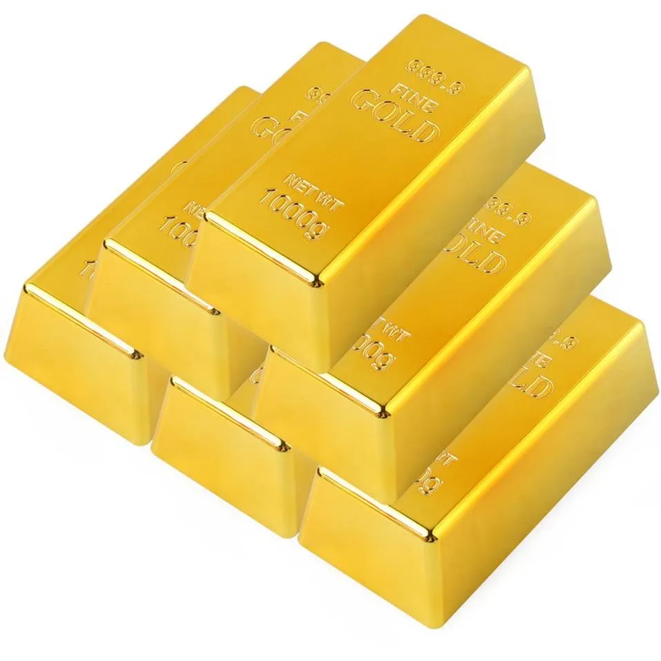 Replica Gold Bar Fake Golden Brick Bullion Movie Prop Novelty Gift Joke