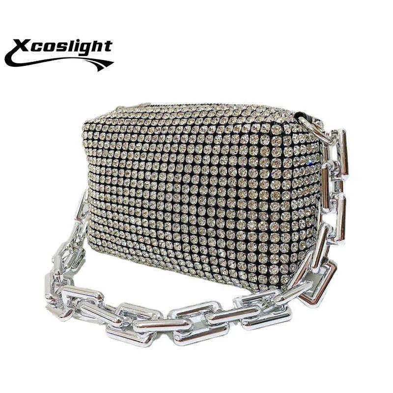 Bolsa de ombro HBP Design Bolsa de strass full para mulheres, mulheres crossbody feminino brilhante Corrente de diamantes 220811