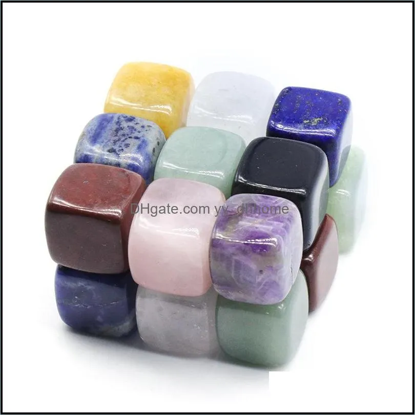 Stone Loose Beads Jewelry Natural Chakra Squares Rose Quartz Amethyst Agate Tiger Powder Crystal White Yoga Meditation E Dhron