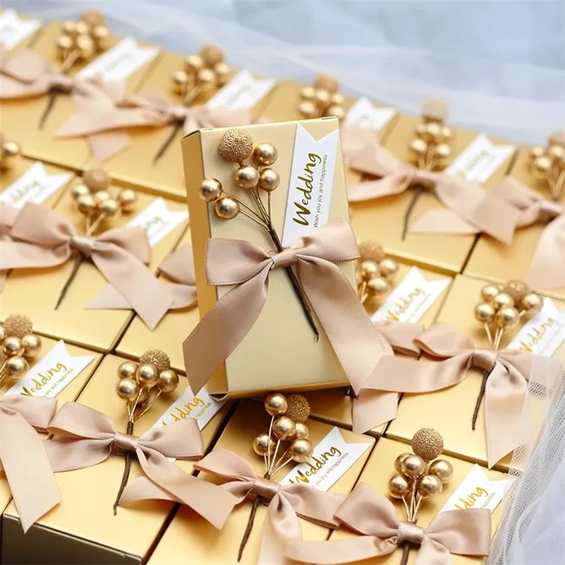 10stcs Wedding Favor Candy Packaging Birthday Gift Boxes Paper Bags Event Party Decoration Supplies 220811