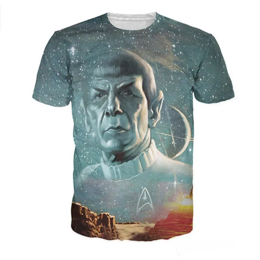 Summer Live Long and Prosper футболка Star Trek Spock Galaxy Space по всему печати 3D футболки Harajuku Men Plus Size T Рубашки A235U