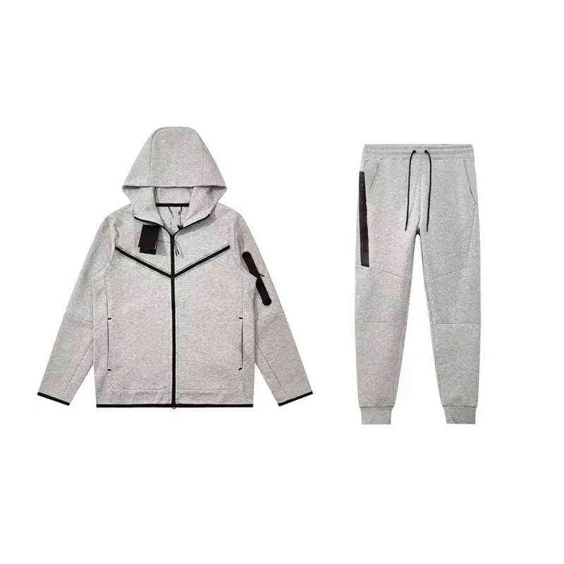 2022 Designer Jogging Suits Men Sport Suit Tech Fleeces Zipper Tracksuits Ensemble Couples samma stil mode långa ärmar kostymer 2 bit T220809