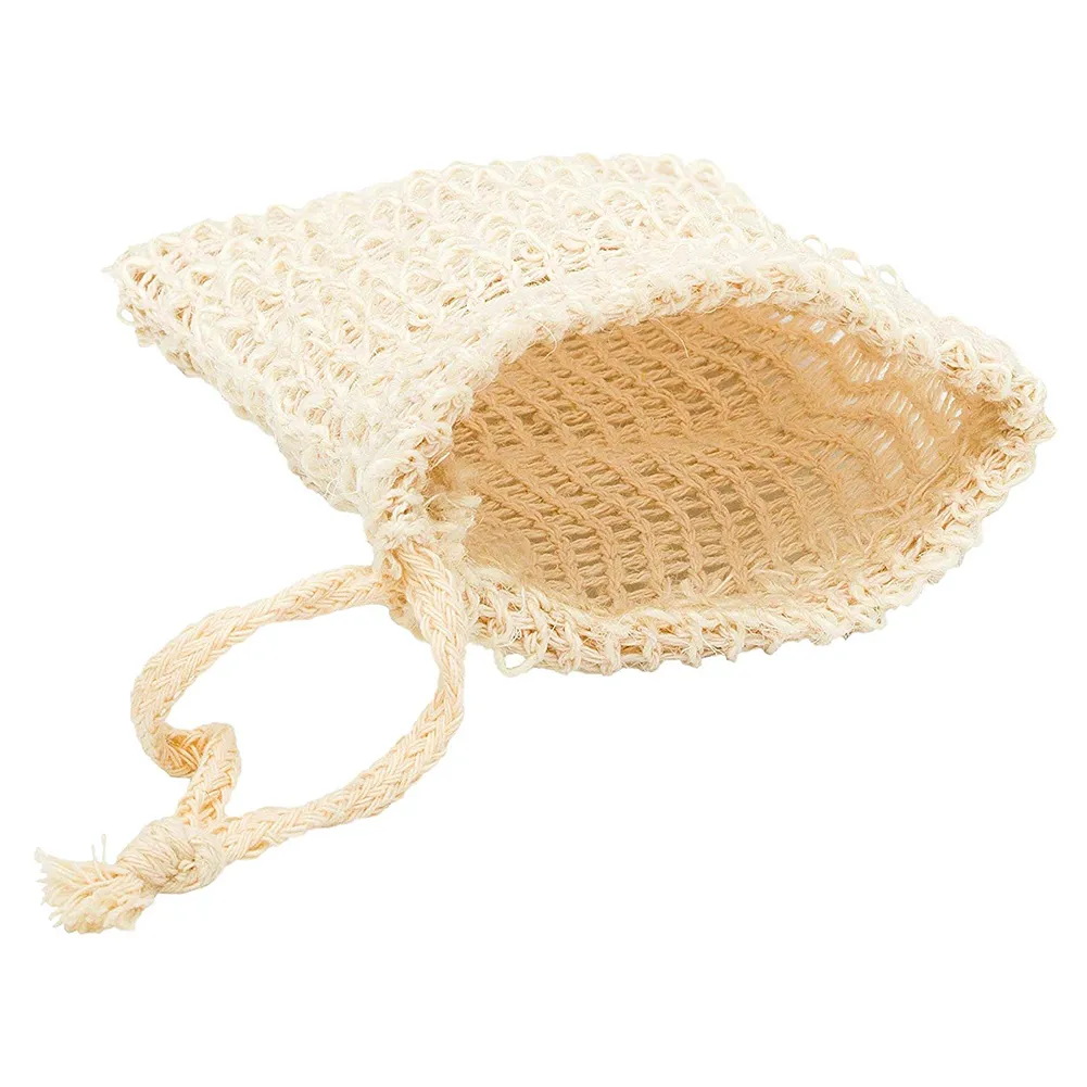 Natural Ramie Shower Exfoliator Pouch Net Net Bubble Bubble Blister Mesh Soap Saver Foaming Bag