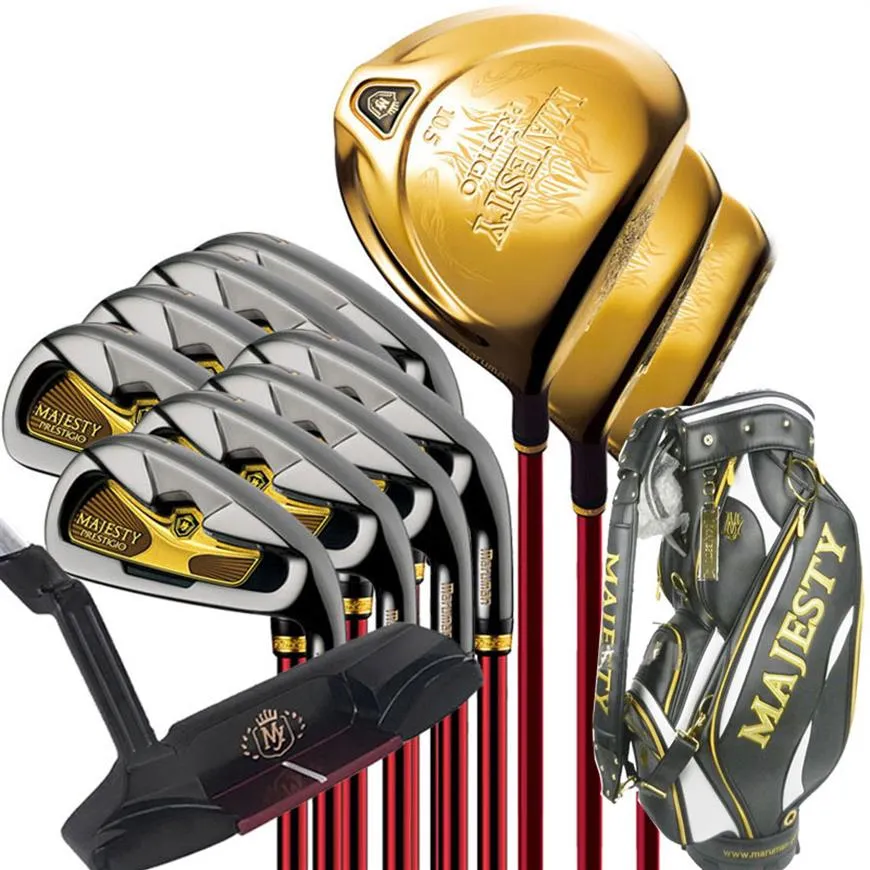 Nuevos palos de golf Maruman Majesty Prestigio 9 juego completo de palos Conductor de hierros de madera Putter y bolsa de golf Eje de golf de grafito Juego completo 320w