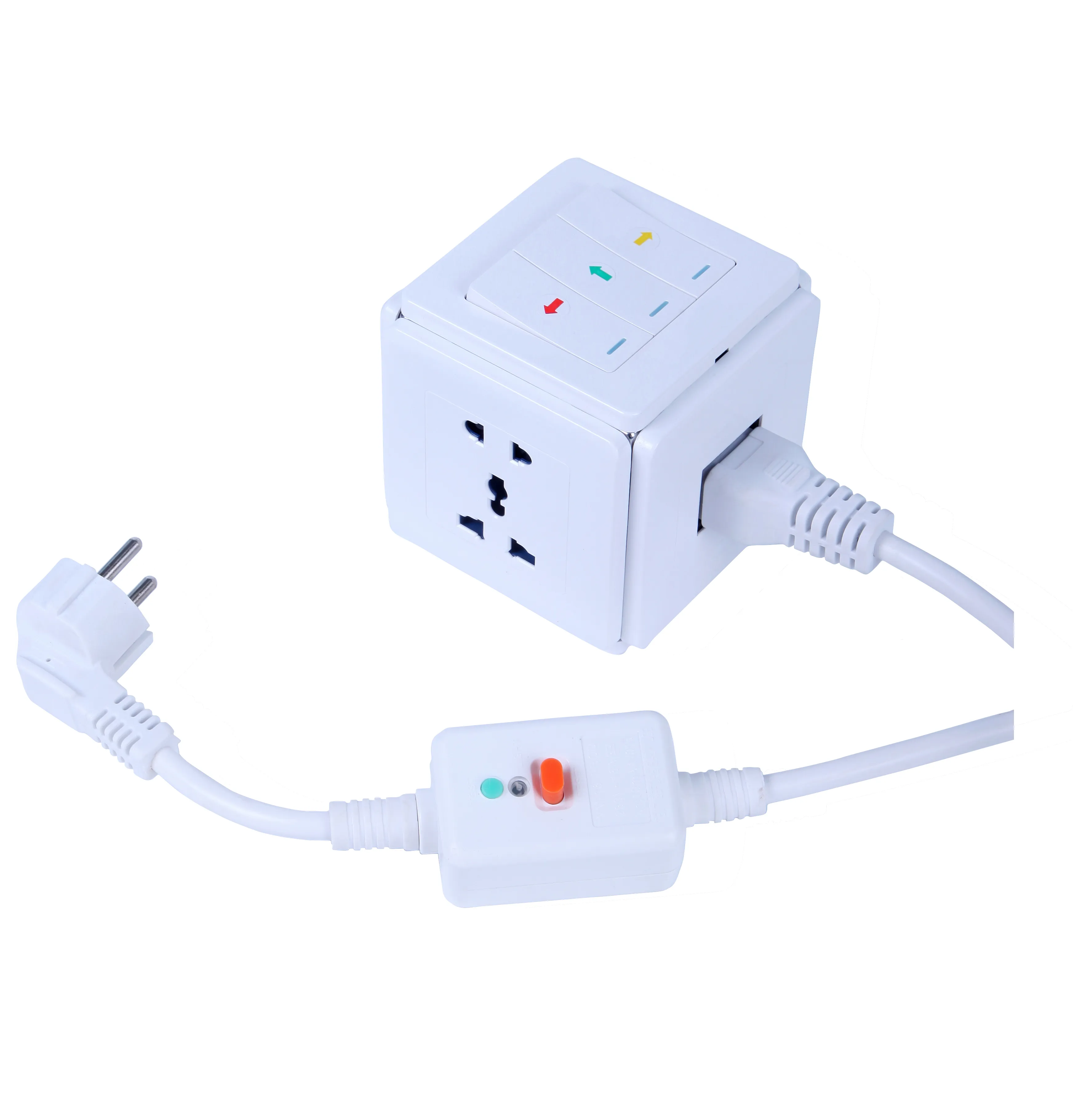 Fashion Portable World Universal Office Adapter Cube Plug Smart Socket