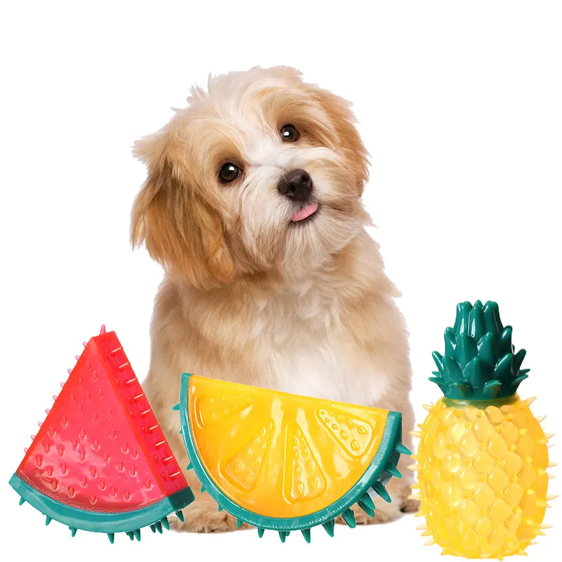 Pet Toy Molars Cooling Mastigando Sons Frutas Série de Frutas Verão Frozen Watermelon Refrige Toys de cachorro