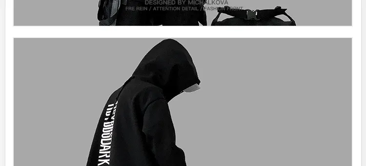 Mens Japanese Harajuku Alt Sweatshirt With Oversized Hood Mens Japanese Harajuku Alt Sweatshirt With Oversized Hood