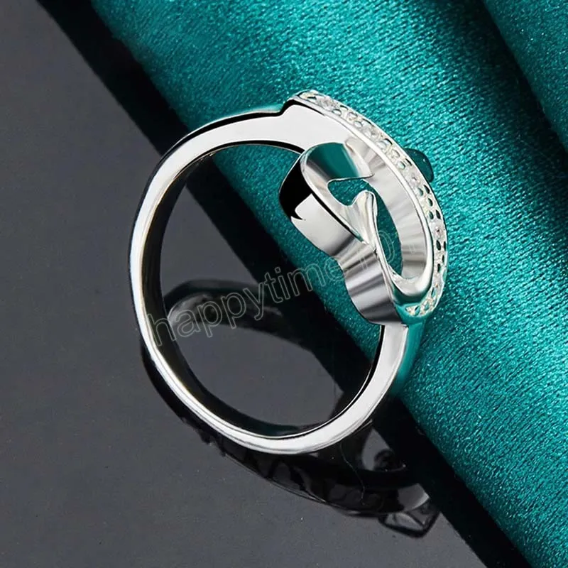 925 Sterling Silver Heart Love AAAAA Zircon Ring For Woman Charm Wedding Engagement Party Jewelry