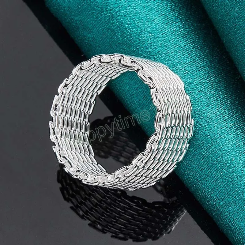 925 Sterling Silver Interwoven Web Ring for Woman Man Fashion Charm Wedding Engagement Jewelry