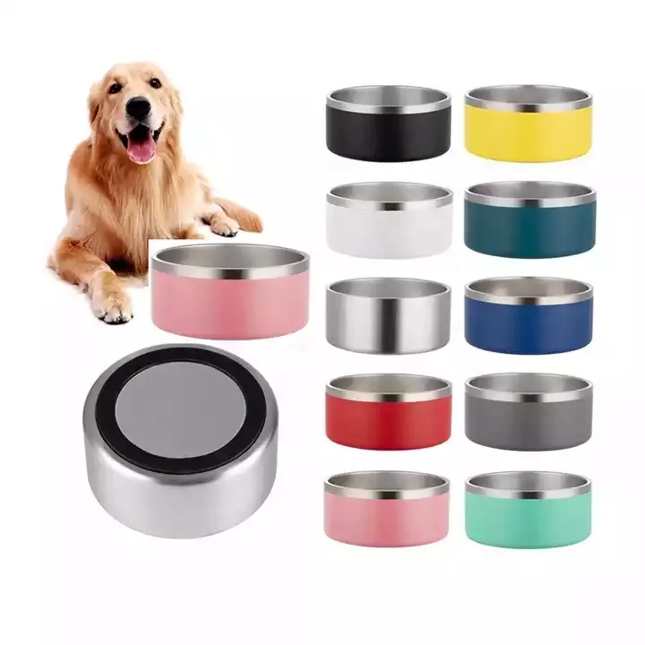 Bols pour animaux de compagnie en métal isolés durables de 64 oz bols de nourriture pour chiens en acier inoxydable personnalisés par sublimation de luxe sxaug11