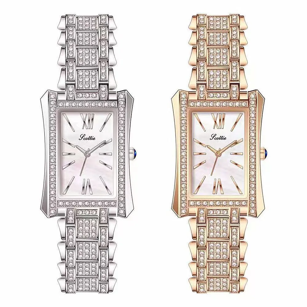 Luxury womens watches Designer 2022 All-match Fashion Ladies Watch Diamond Rectangular Quartz Waterproof women Watch Strip Nail Tide High Quality hfhfd