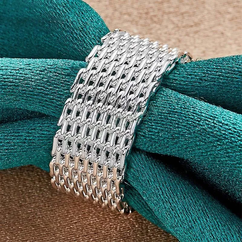 925 Sterling Silver Interwoven Web Ring For Woman Man Fashion Charm Wedding Engagement Sieraden