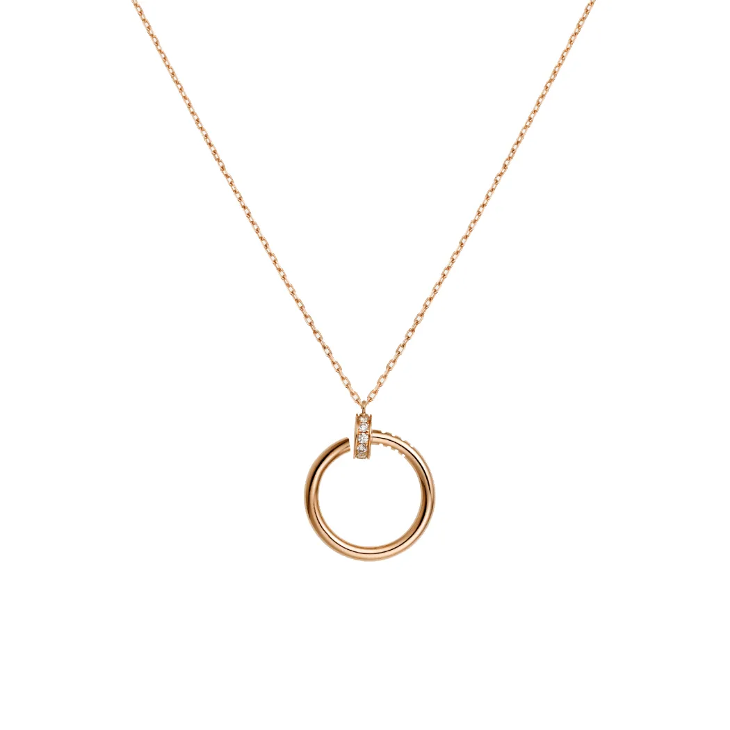 Luxe ketting designer Sieraden goud volwassen nagel kettingen voor vrouwen platina roos vol diamanten roestvrij staal lange ketting mode Engagement cadeau B3046900