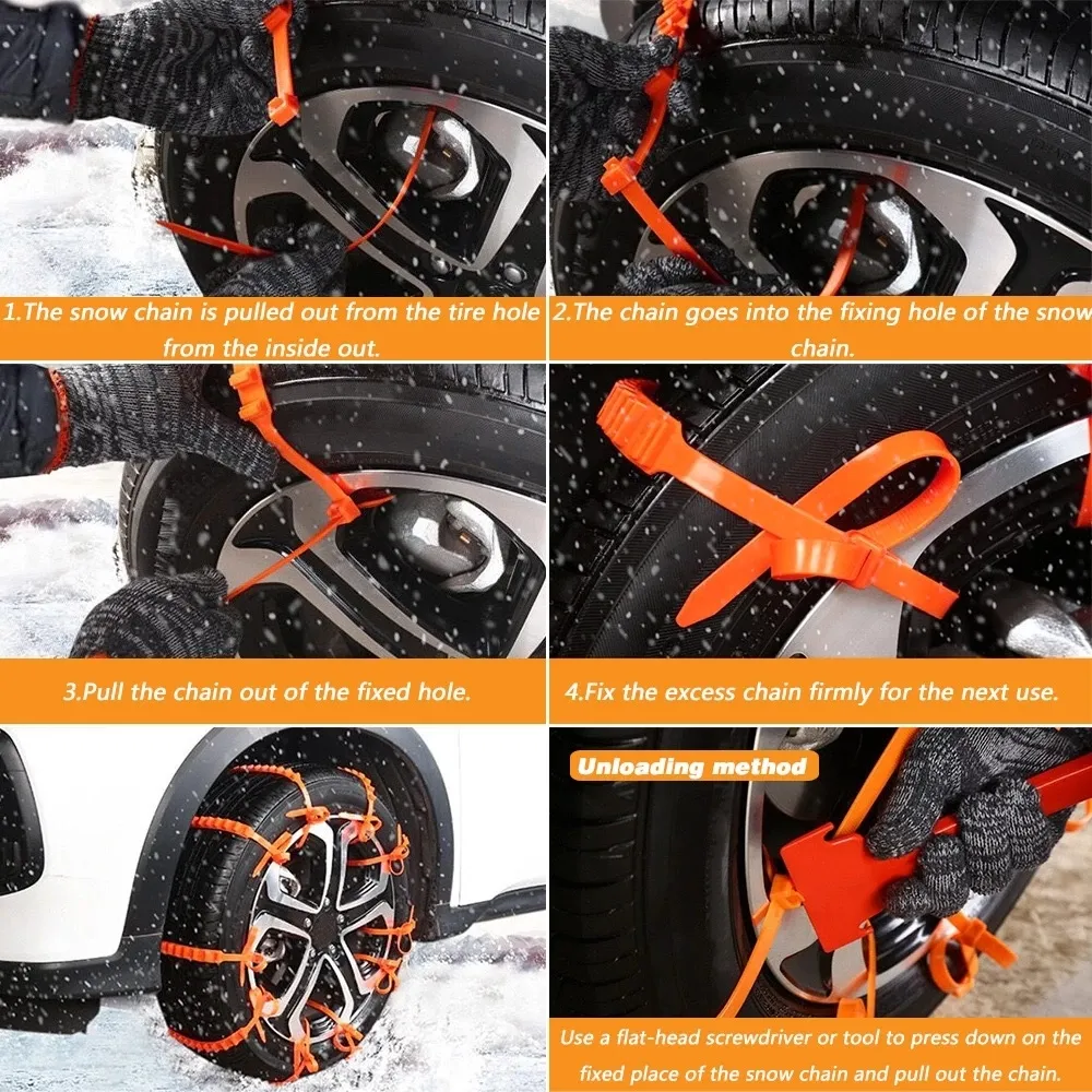 1pcs Universal Car Snow Chain Winter Tire Wheel Wear-resistant