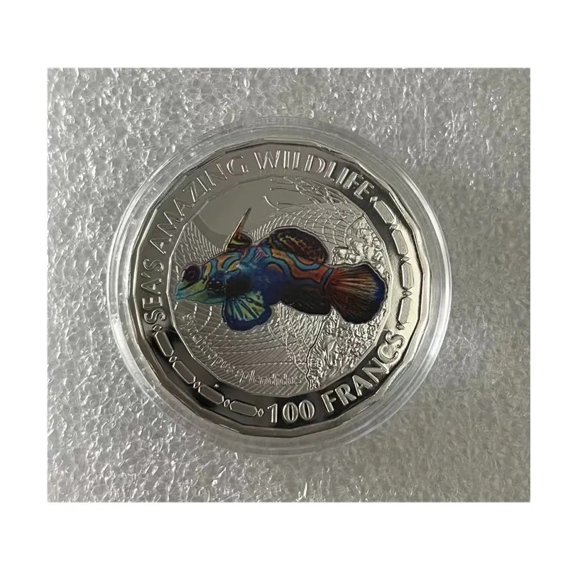 Silvergåva pläterade Wildlife Synchiropus Splendidus Fish Commemorative Coins Collectibles for Collection Gift Business.cx