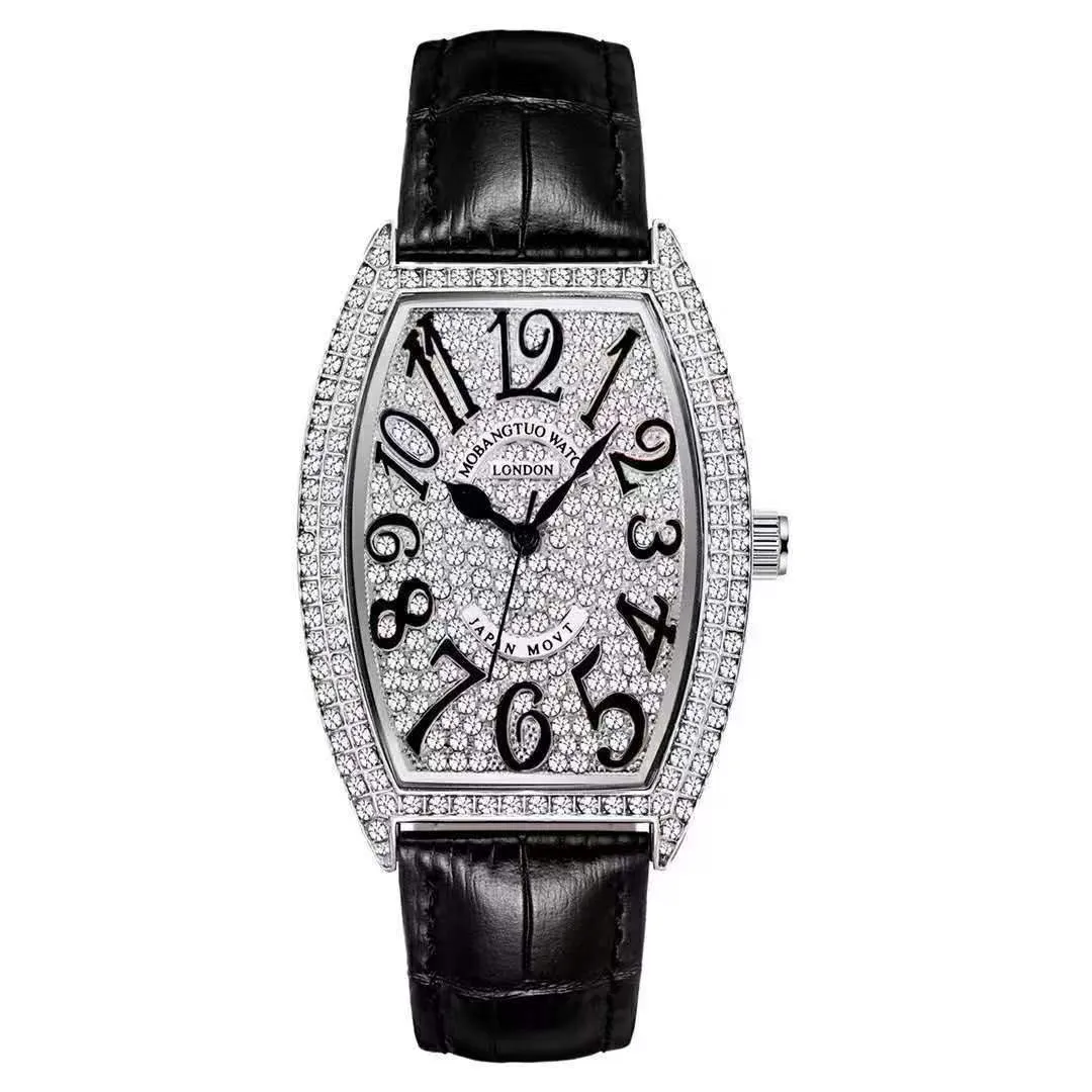 Luxury feminino relógios designer New All-Match Genuine Ladies Assista Modelo Digital Gypsophila Quartz Mulheres à prova d'água Assista a moda em forma de barril AGFH 460