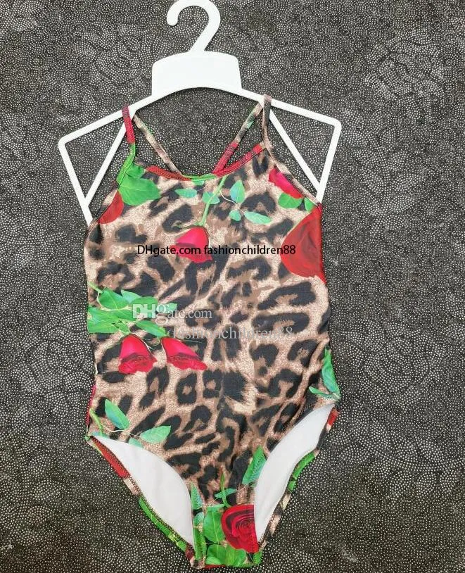summer girls designer one-pieces swimwear sweet cute printing kids bathing bikini suit baby children swimsuit clothing