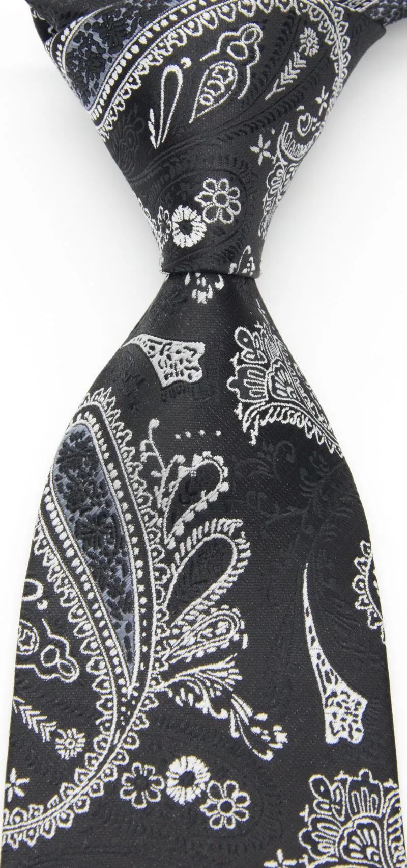 Bow Ties Silk Floral Tie Men's Paisley Print Black White for Men Business Business Luxury Wedding Party NecktiesBow