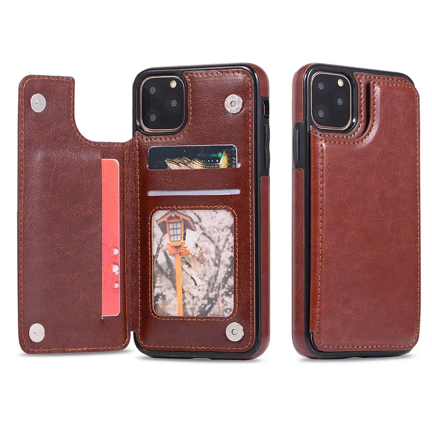 Luxury Flip Leather Wallet Phone Cases Magnetic Card Slots Stand Holder Cover för iPhone 14 13 12 11 Pro Max 6 7 8 Plus 10 X Xs Samsung Note S10