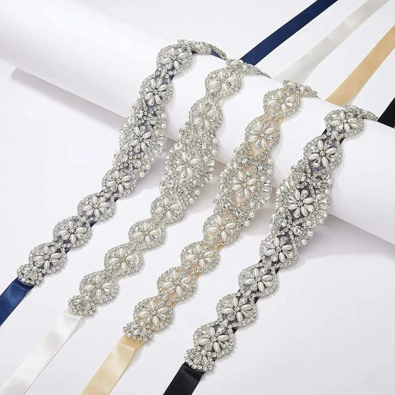 Belts Handmade Pearl Rhinestone Bridal Belt Crystal Wedding Sashes For Bridesmaids Formal DressBelts