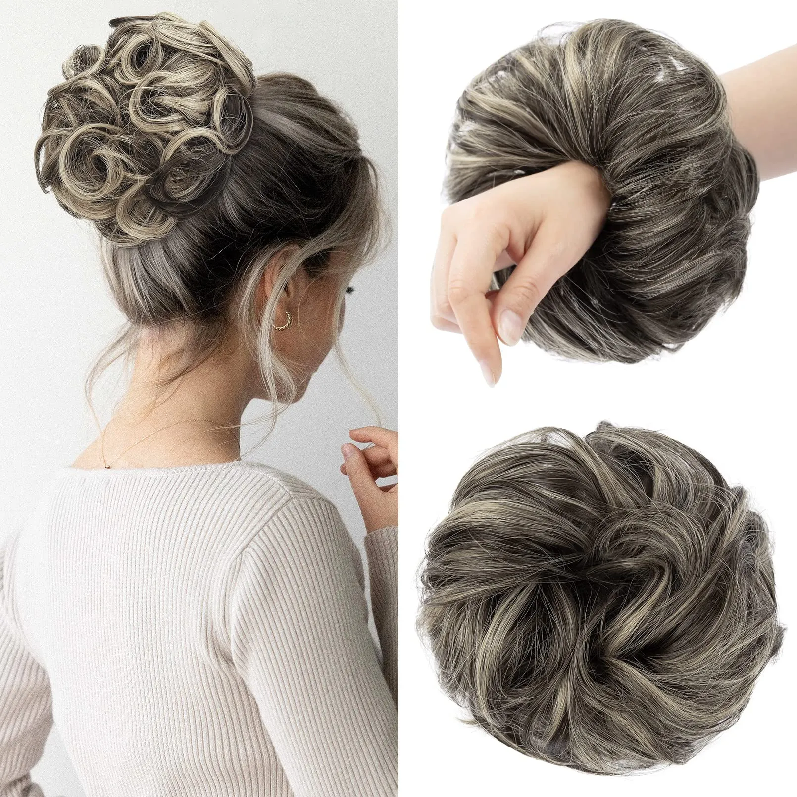 Messy Bun Hair Piece Messy Rose Buns Piece For Women Scrunchies Updo
