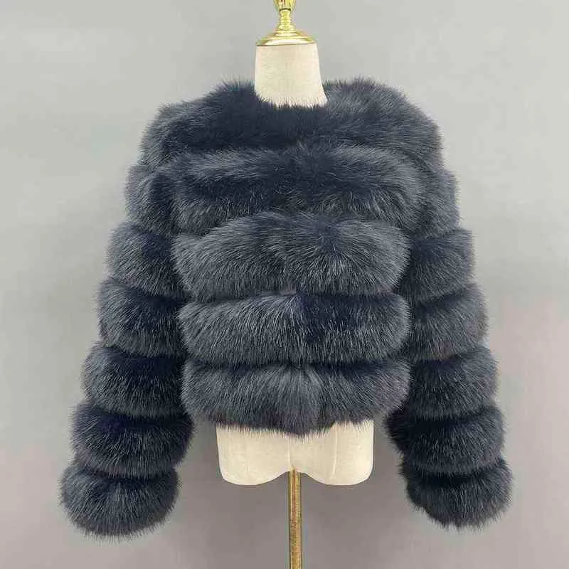 Janefur Faux Fur Coat Women 60cm Full Sleeve 2022 Fashion Warm Fur Outerweant Bulk Winter Fake Fur Jackets T220810