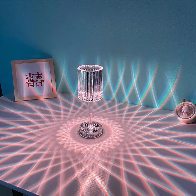 nouvelle ligne de diamant cristal tactile lampe de table restaurant ins net rouge chambre chevet atmosphère veilleuse