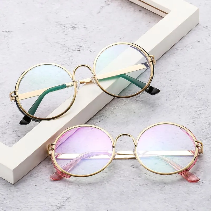 Lunettes de soleil de mode Cadres Sella Style européen Steampunk Lunettes de lunettes Alliage PC Cadre Celar Objectif Vintage Rond Anti-Blue Ray EyewearFashio