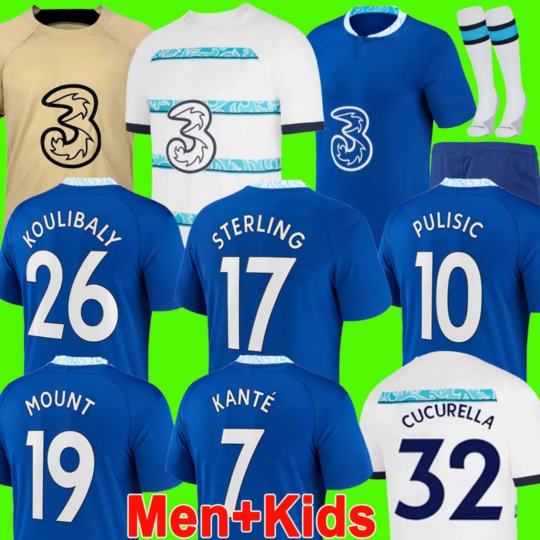 S - 4xl Cfc Pulisic Jersey 22 23 Sterling Cucurella Koulibaly Ziyech Mount Kante Havertz Werner Chilwell James Camisa de futebol