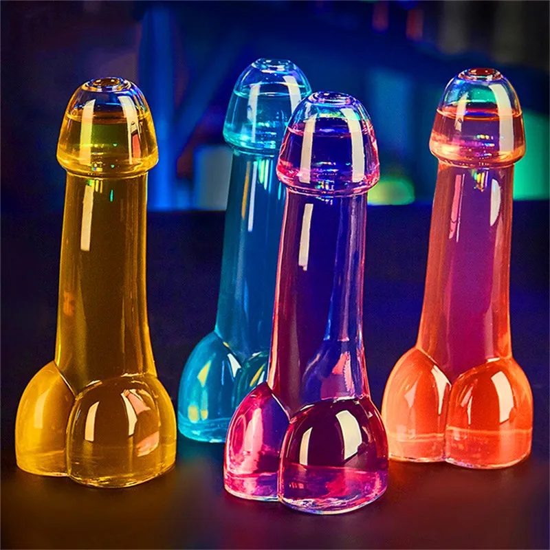 Funny Willy Pecker Water Cup Bottle w/ Straw Adult Penis Hen Party Gag Gift