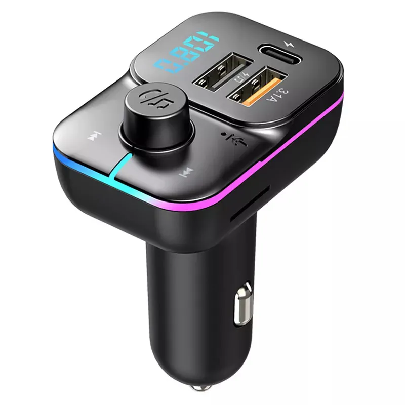 C24 Bluetooth Car FM Transmissor 5V3.1a Adaptador Adaptador Mãos de chamadas MP3 Player TF-Cart U disco U