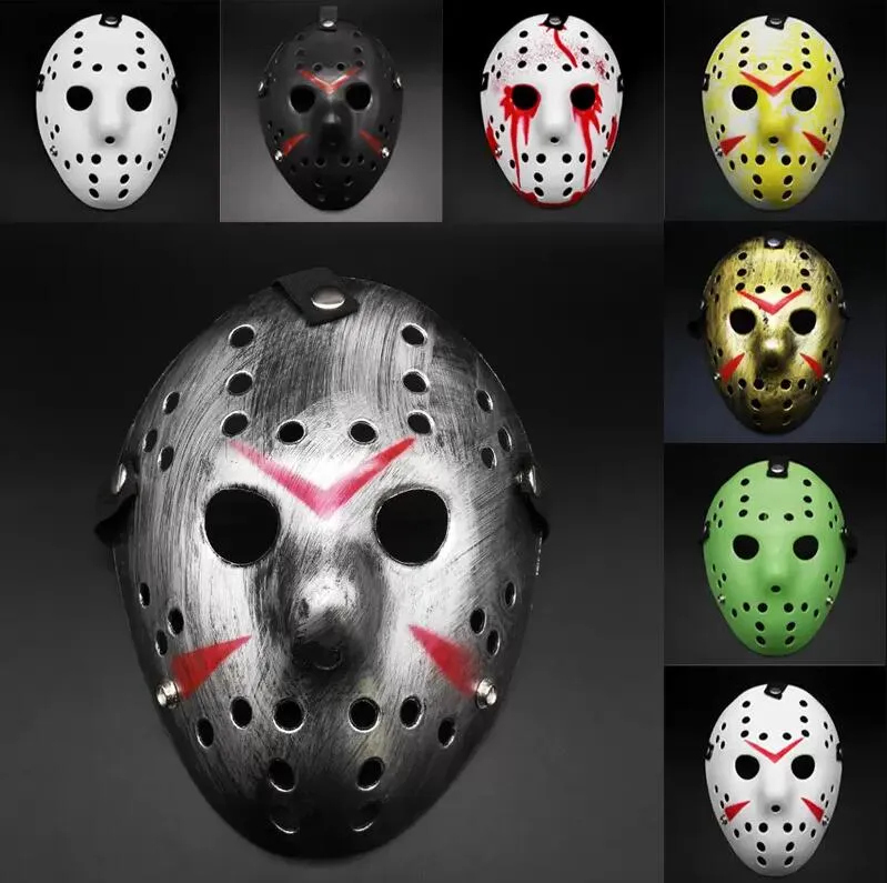 Masowe maski Jason Voorhees Mask Piątek 13. horror hokejowy maska ​​przerażająca kostium Halloween Cosplay Plastic Party Masks Fy2931