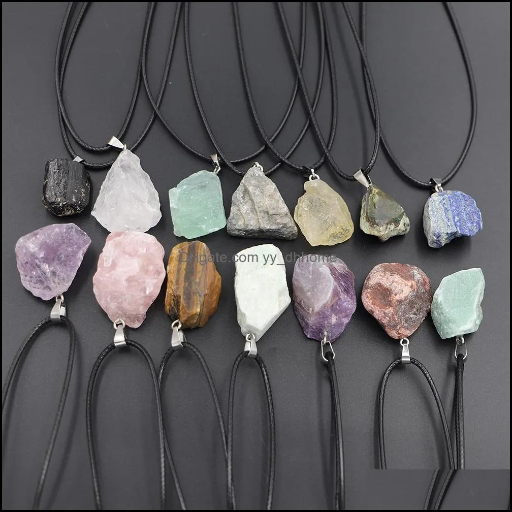 Pendant Necklaces Pendants Jewelry Natural Crystal Rough Stone Irregar Ore Energy Healing Gemstone Amazonite Dhxu0