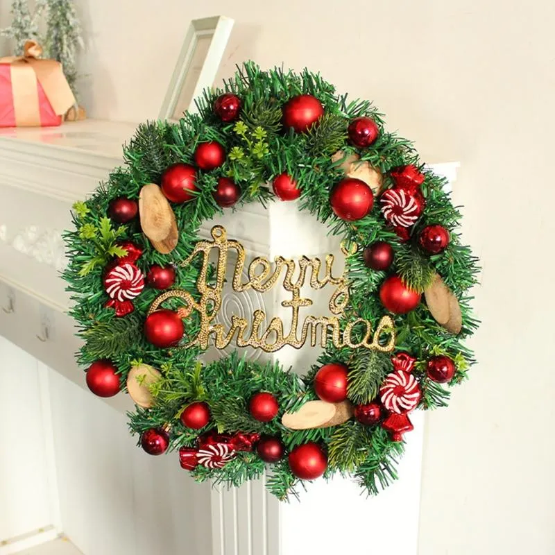 装飾的な花の花輪ファッションデザインドアリースクリスマス丸いキャンディーディセカティック付き人工
