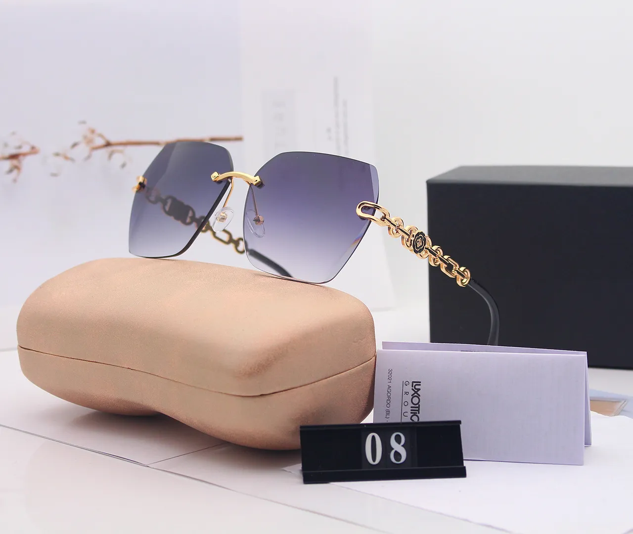 Big Frame Fashion Sunglasses: Gradient Frameless From Wwjp