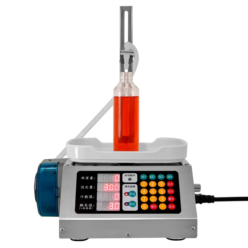 Automatisk viktning av fyllningsmaskin Peristaltisk pumpfyllmedel Liten kvantitativ vätska eterisk oljefyllningsmaskin