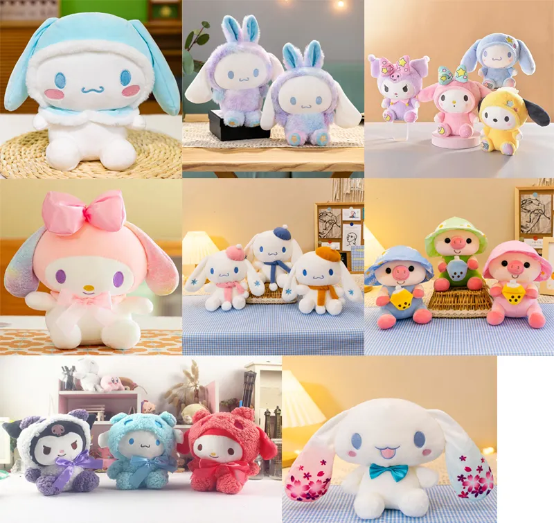 wholesale Karikatür Anime 25 cm Kuromi Peluş oyuncaklar Bebek Lolita Prenses Elbise Melodi Sevimli Küçük Şeytan Ragdoll Bebek