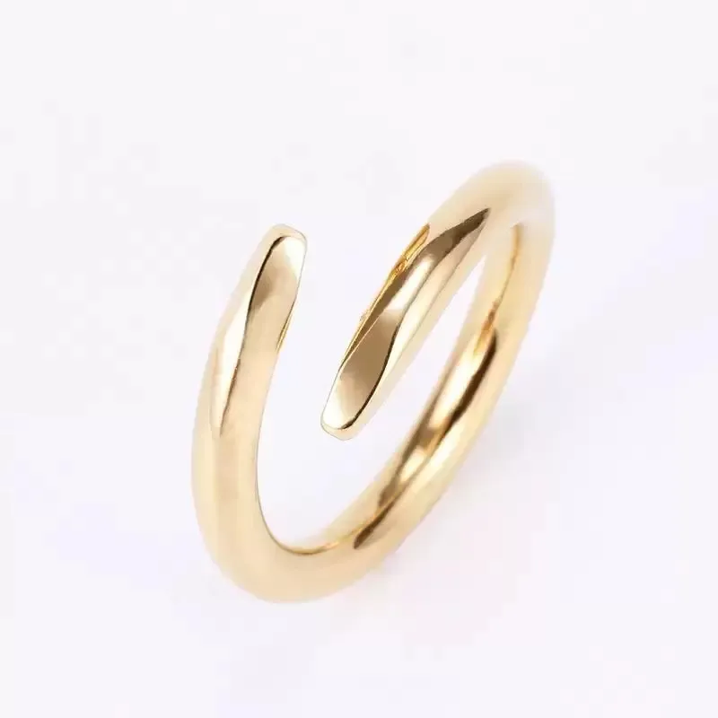Luxury Designer Midi Nail Ring For Women Titanium Steel Alloy With Gold