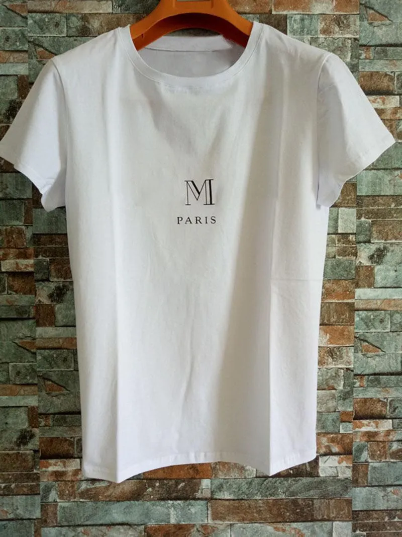 Hight Quality Mens T Shirts Bomull Kort ärm Parmodeller Män och kvinnor tryckt kort topp-t-shirt