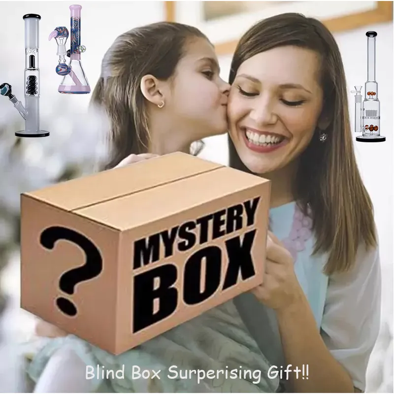 Stora bongs Surperising Box Hookahs Water Glass Bong rökrör Tillbehör Dab Oil Rigs Gissa vad som kommer att inkludera presentförpackningar Mystery Box